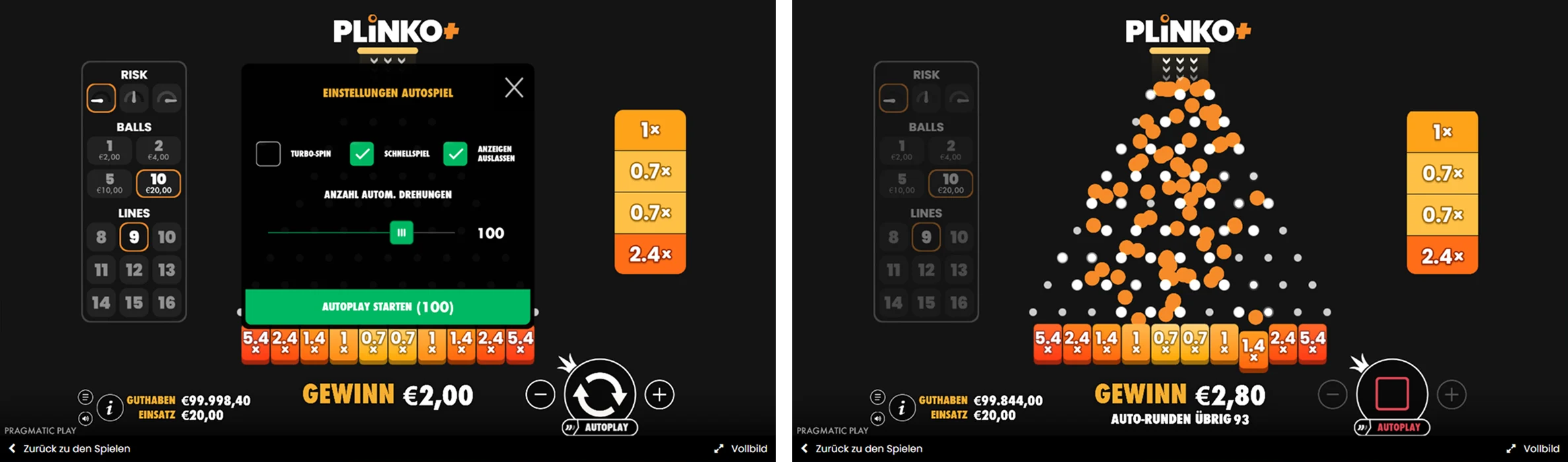 Plinko Casino Auto-Spiel Funktion für automatische Runden