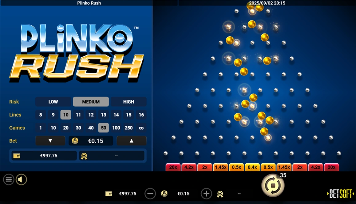 Plinko Spiel von Betsoft Gaming im Online Casino