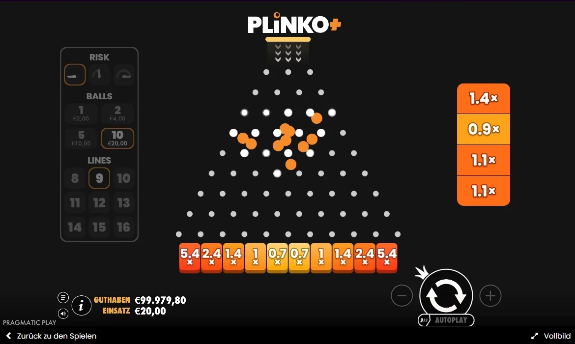 Plinko Casino Spiel - klassisches Glücksspiel online